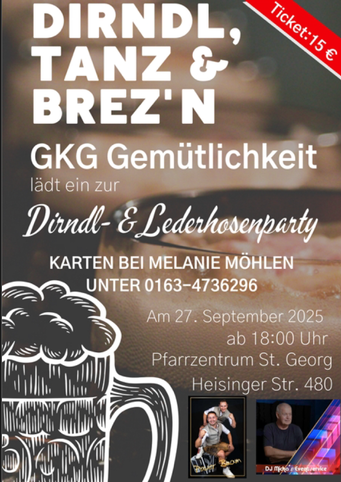 Lederhosen-/Dirndlparty am 27.09.2025